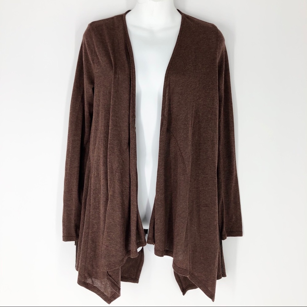 Cecio Small Brown Open Front Boho Cardigan Sweater